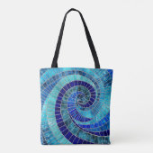 Ocean Wave Spiral mozaïek kunst Tote Bag (Achterkant)