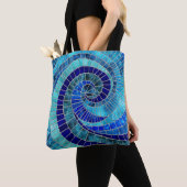 Ocean Wave Spiral mozaïek kunst Tote Bag (Dichtbij)