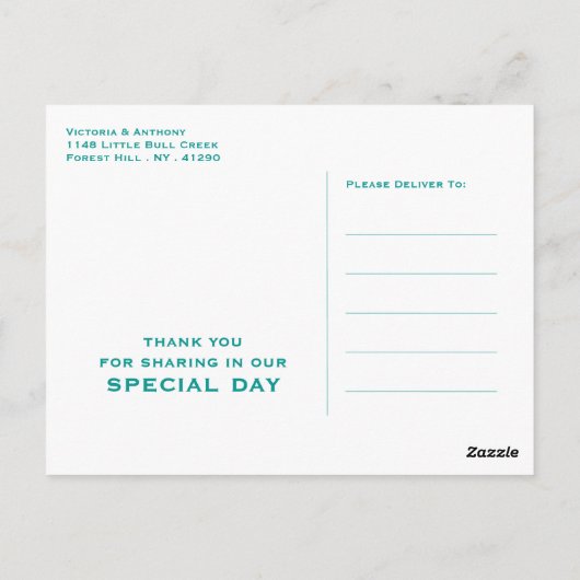 Ocean Wave, Strand bruiloft Dank u Briefkaart (Achterkant)