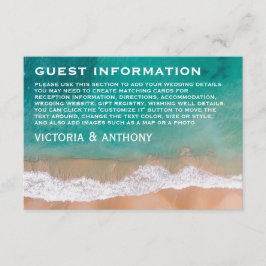 Ocean Wave, Strand bruiloft Detail Informatiekaartje