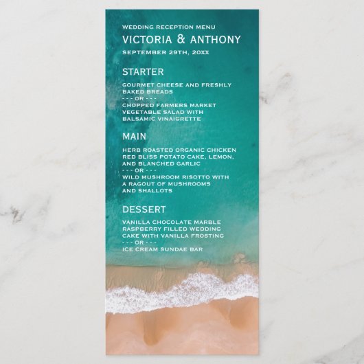 Ocean Wave, Strand Bruiloft Menu (Voorkant)