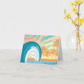 Ocean Wave Summer Clock Kaart (Gele Bloem)