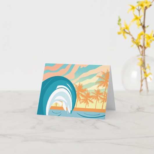 Ocean Wave Summer Clock Kaart (Gele Bloem)