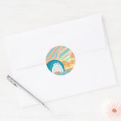 Ocean Wave Summer Clock Ronde Sticker (Envelop)