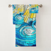 Ocean Wave Sun mozaïek kunst Bad Handdoek (Insitu)
