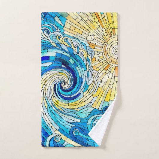 Ocean Wave Sun mozaïek kunst Bad Handdoek (Handdoek)