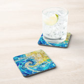 Ocean Wave Sun mozaïek kunst Bier Onderzetter (Rechterzijde)