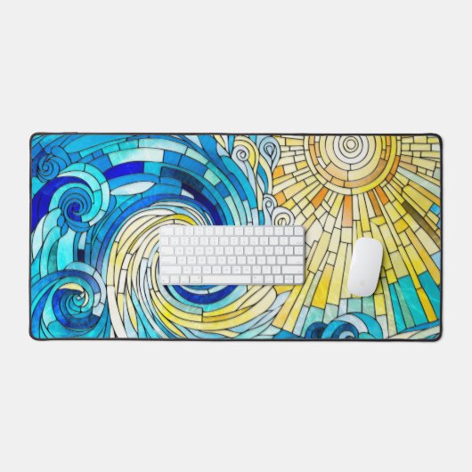 Ocean Wave Sun mozaïek kunst Bureaumat (Keyboard & Muis)