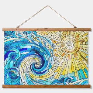 Ocean Wave Sun mozaïek kunst Hangend Wandkleed