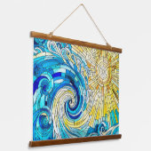 Ocean Wave Sun mozaïek kunst Hangend Wandkleed (Gebogen)