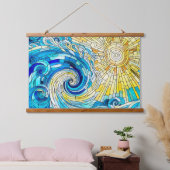 Ocean Wave Sun mozaïek kunst Hangend Wandkleed (Slaapkamer)