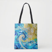 Ocean Wave Sun mozaïek kunst Tote Bag (Voorkant)