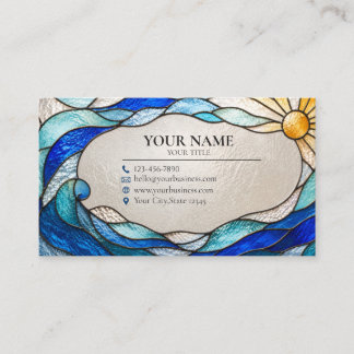 Ocean Wave Sun Stained Glass Business Card Visitekaartje