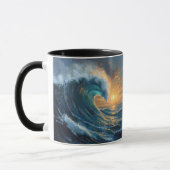 Ocean Wave Sunset Art – Abstract Sea Design Mok (Links)