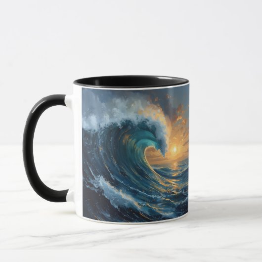 Ocean Wave Sunset Art – Abstract Sea Design  Mok (Links)