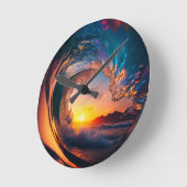 Ocean Wave Sunset Ronde Klok (Hoek)