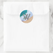 Ocean Wave surf Design Monogram Gift sticker (Tas)