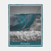 Ocean Wave Surf White Zee Pet Fleece Deken (Voorkant)