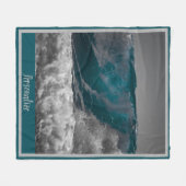 Ocean Wave Surf White Zee Pet Fleece Deken (Voorkant (Horizontaal))