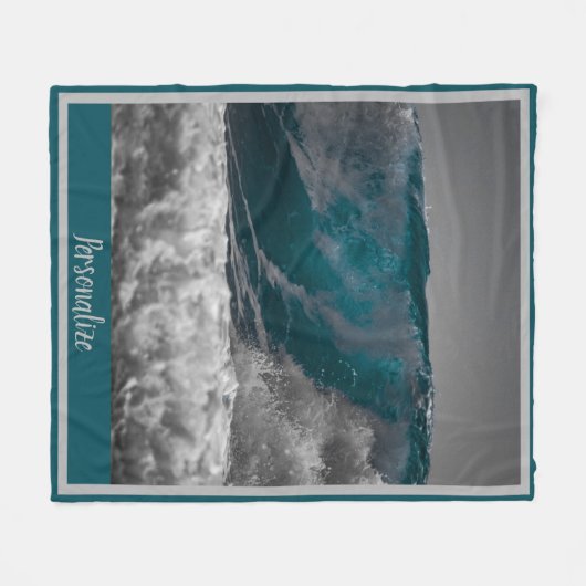 Ocean Wave Surf White Zee Pet Fleece Deken (Voorkant (Horizontaal))