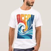OCEAN Wave Surfer – Retro Surf Lifestyle Art T-shirt (Voorkant)