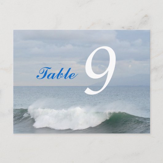 Ocean Wave Table Number Card Briefkaart (Voorkant)