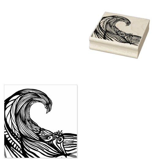 Ocean wave tekening rubberstempel (Gestempeld)