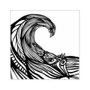 Ocean wave tekening rubberstempel