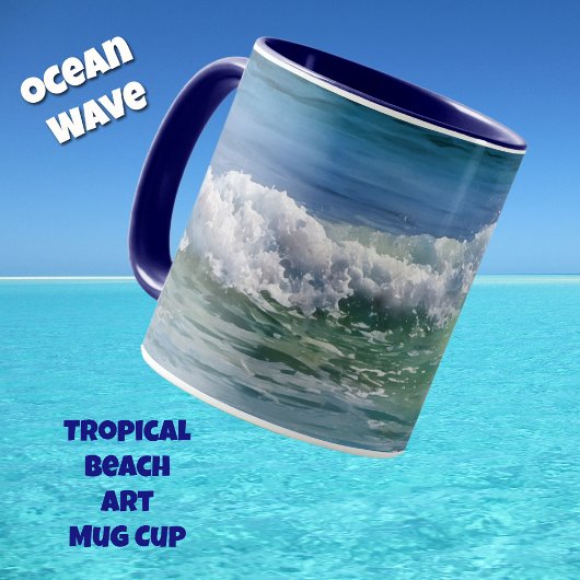 Ocean Wave Tropical Beach Art Mok Cup