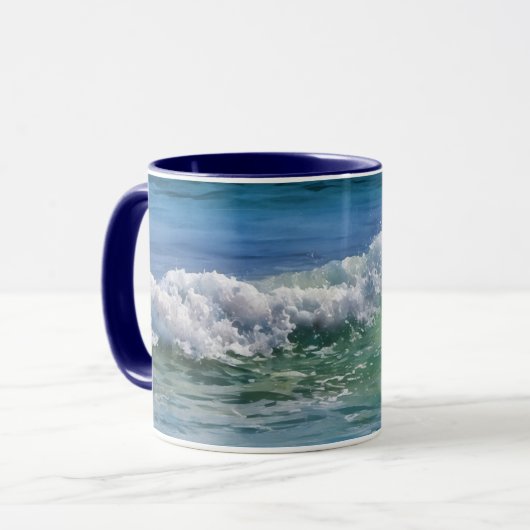 Ocean Wave Tropical Beach Art Mok Cup (Voorkant links)