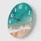 Ocean Wave Wall Clock – Sand and Sea Beach Home De Grote Klok (Hoek)