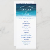 Ocean Wave Waterverf Trouwprogramma voor Ceremony Programmakaart (Voorkant / Achterkant)