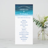 Ocean Wave Waterverf Trouwprogramma voor Ceremony Programmakaart (Staand voorkant)