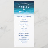 Ocean Wave Waterverf Trouwprogramma voor Ceremony Programmakaart (Voorkant)