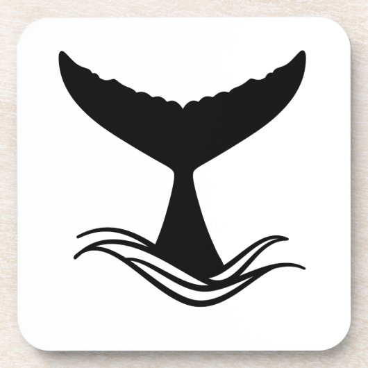 Ocean Wave Whale Tail Silhouette Bier Onderzetter (Voorkant)
