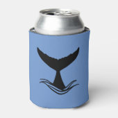 Ocean Wave Whale Tail Silhouette Blikjeskoeler (Blikje Voorkant)