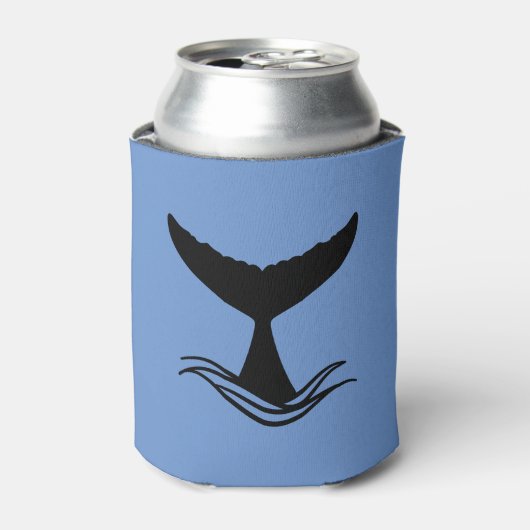 Ocean Wave Whale Tail Silhouette Blikjeskoeler (Blikje Voorkant)