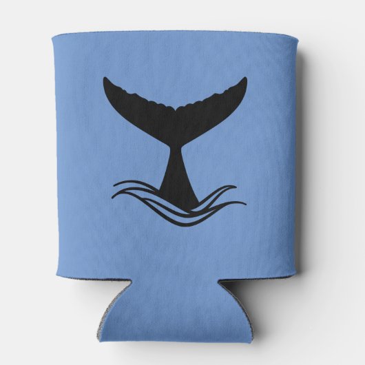 Ocean Wave Whale Tail Silhouette Blikjeskoeler (Achterkant)