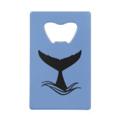 Ocean Wave Whale Tail Silhouette Creditkaart Flessenopener (Voorkant)