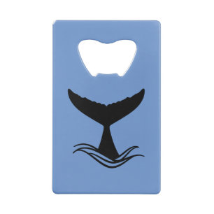 Ocean Wave Whale Tail Silhouette Creditkaart Flessenopener