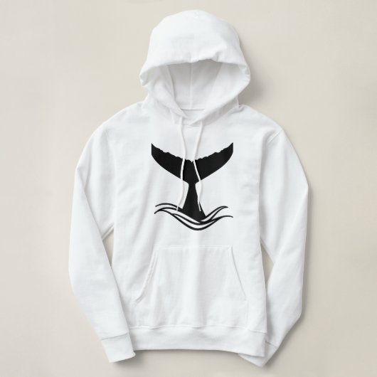 Ocean Wave Whale Tail Silhouette Hoodie (Design voorkant)
