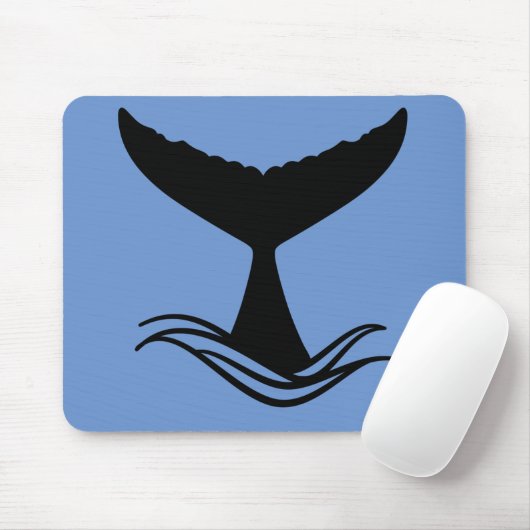 Ocean Wave Whale Tail Silhouette Muismat (Met muis)