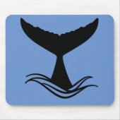 Ocean Wave Whale Tail Silhouette Muismat (Voorkant)