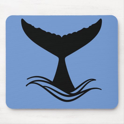 Ocean Wave Whale Tail Silhouette Muismat (Voorkant)