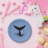 Ocean Wave Whale Tail Silhouette Papieren Bordje (Feest)