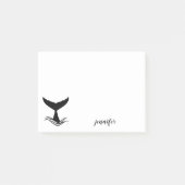 Ocean Wave Whale Tail Silhouette Post-it® Notes (Voorkant)