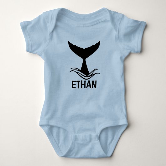 Ocean Wave Whale Tail Silhouette Romper (Voorkant)