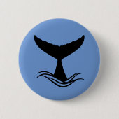 Ocean Wave Whale Tail Silhouette Ronde Button 5,7 Cm (Voorkant)