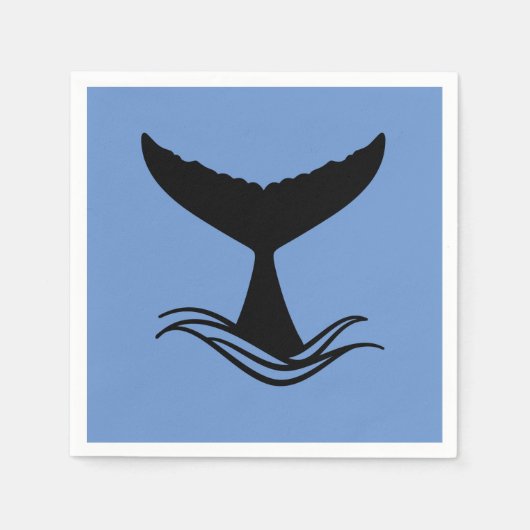 Ocean Wave Whale Tail Silhouette Servet (Voorkant)