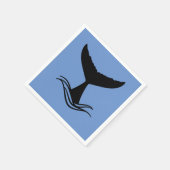 Ocean Wave Whale Tail Silhouette Servet (Hoek)